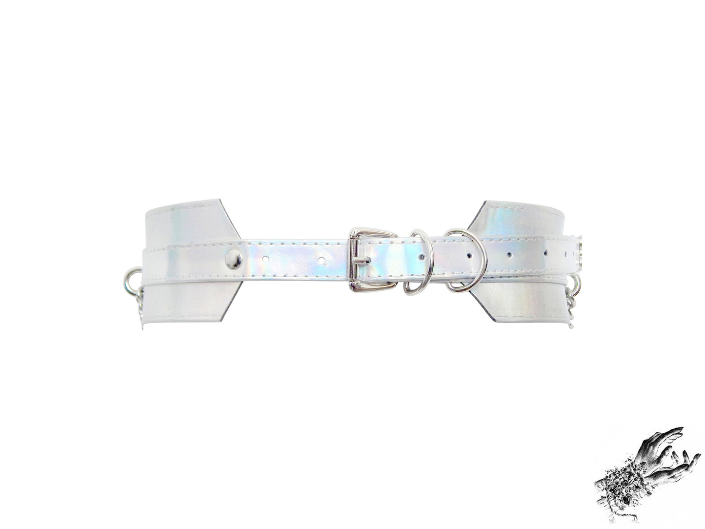 Holographic Silver O Ring Chain Belt