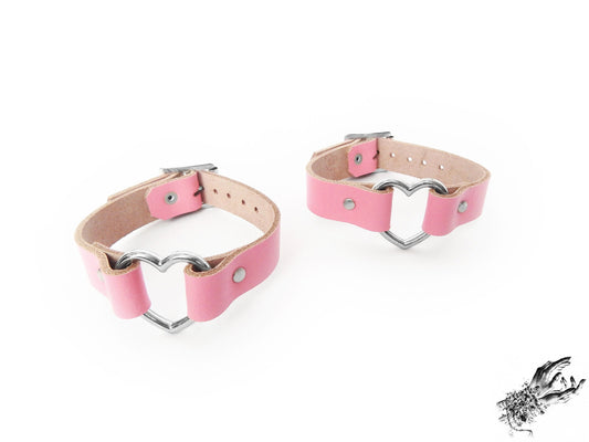 Pink Heart Ring Ankle Cuffs