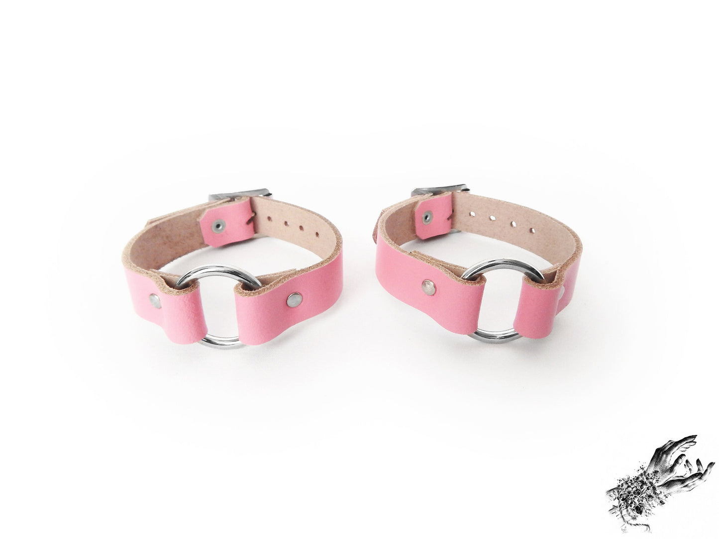 Pink O Ring Ankle Cuffs