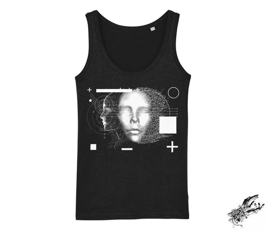 Black Cyberpunk Face Unisex Tank Top - 8th Sin