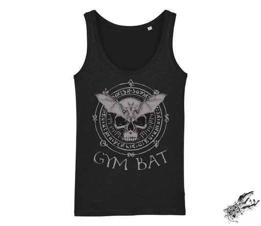 Black Gym Bat Skull Unisex Tank Top - 8th Sin