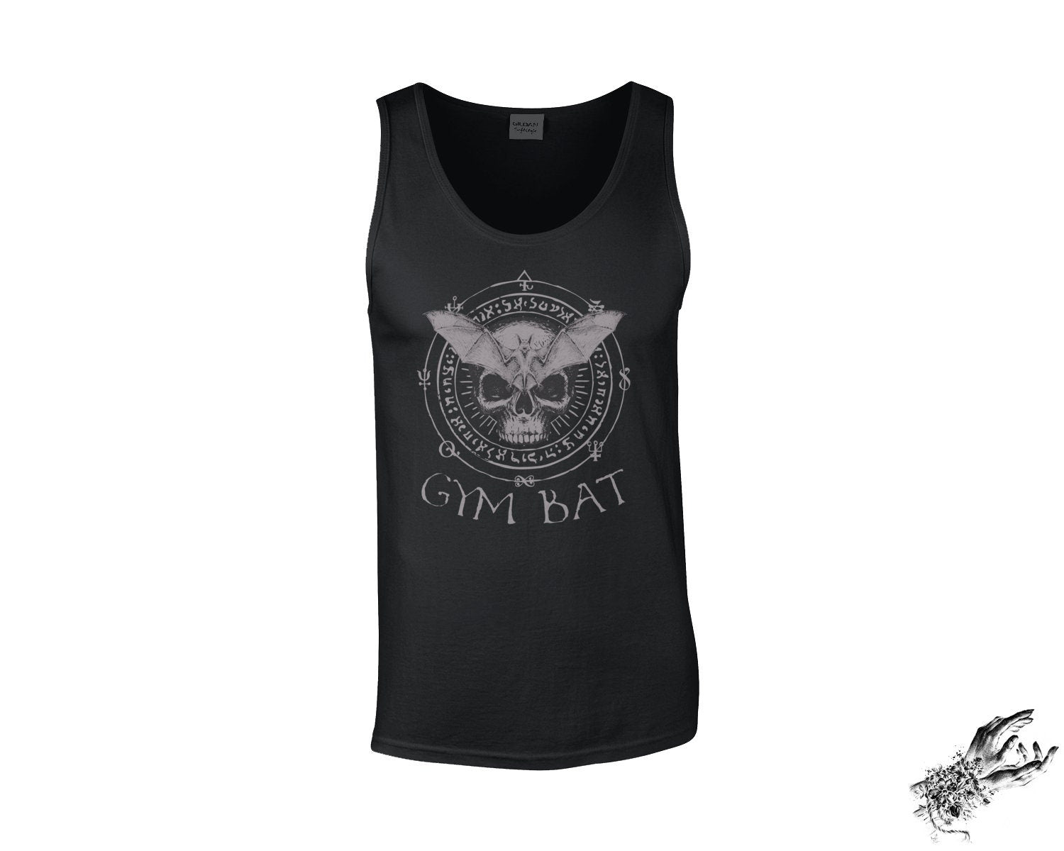 Black Gym Bat Skull Unisex Tank Top - 8th Sin