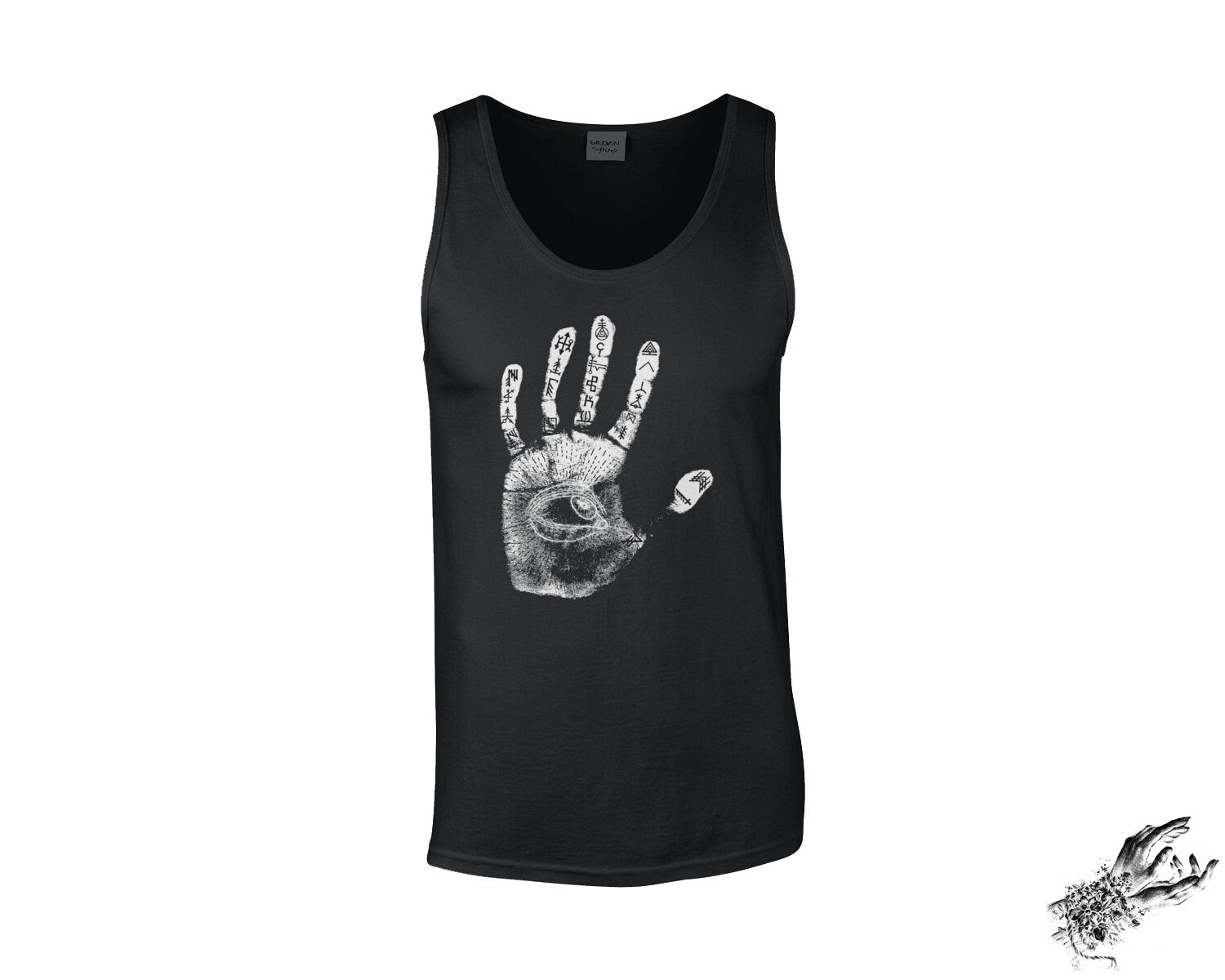 Black Occult Hand Print Unisex Tank Top - 8th Sin
