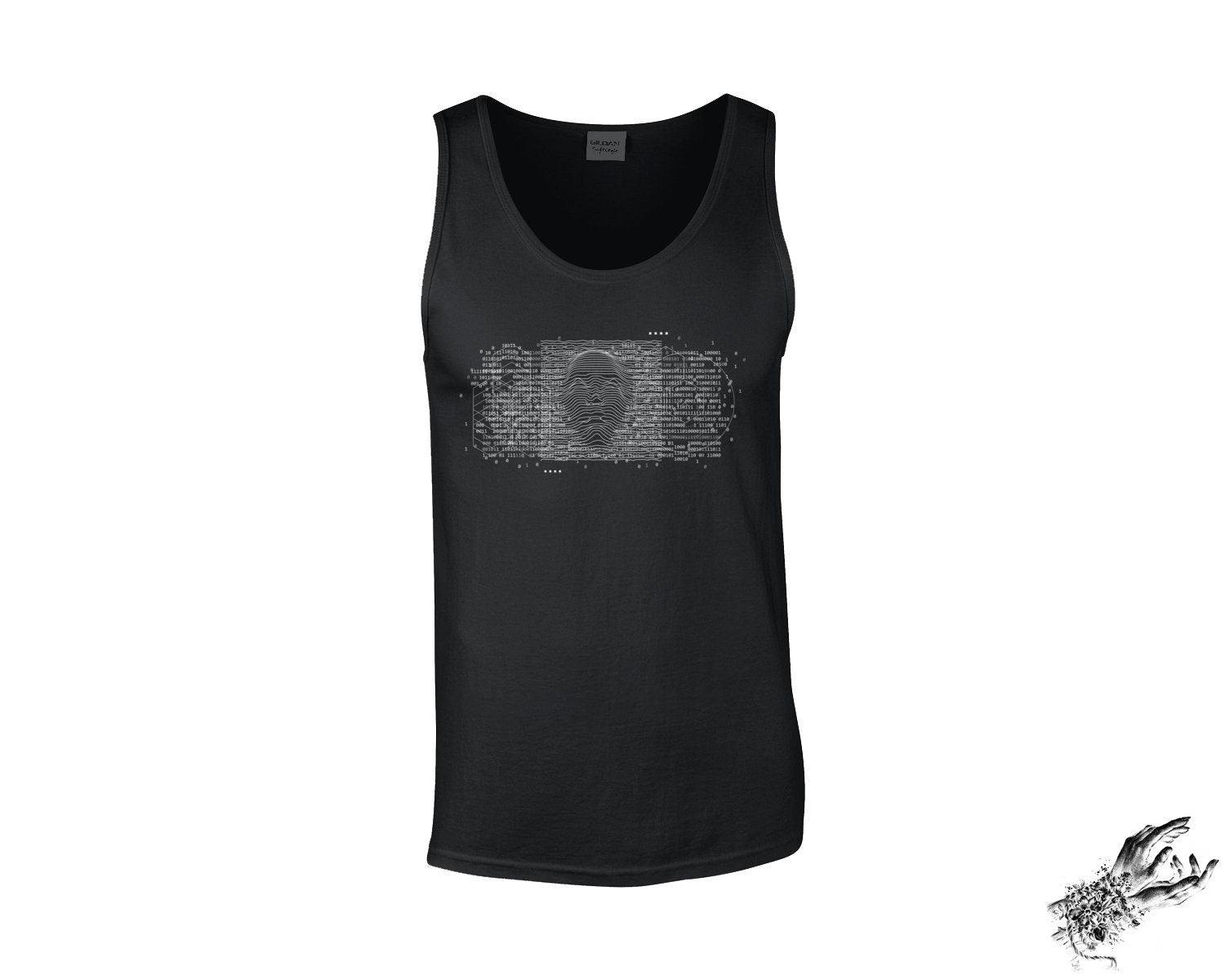 Black Sound Wave Face Unisex Tank Top - 8th Sin
