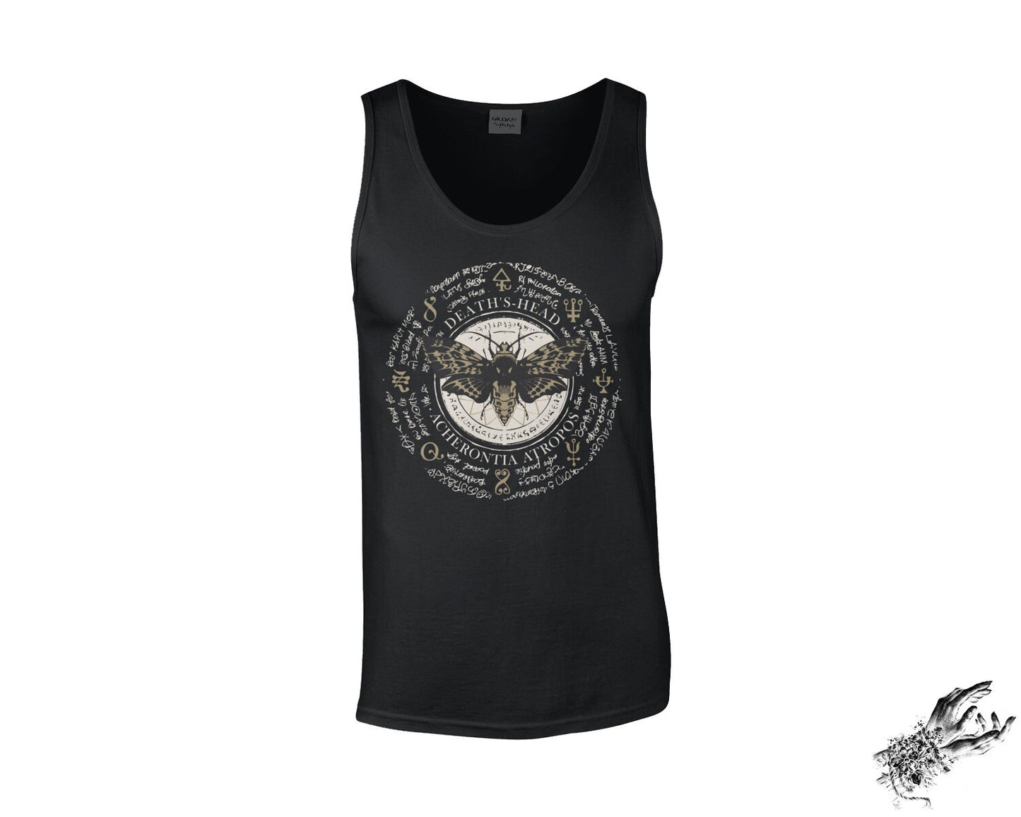 Black Occult Moth Unisex Tank Top