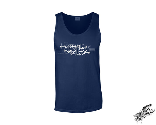 Navy Blue Virtual Reality Unisex Tank Top