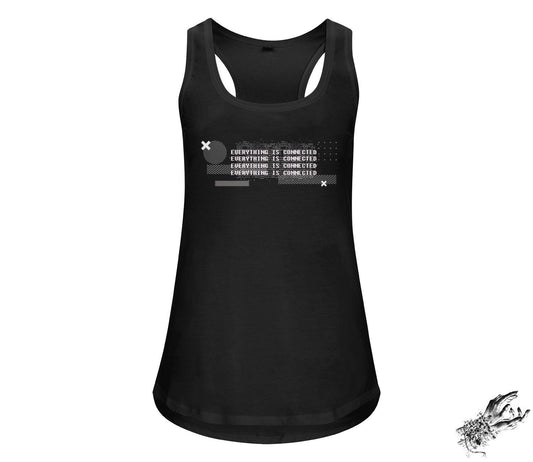 Black Everything Is Connected Racerback Unisex Tank Top