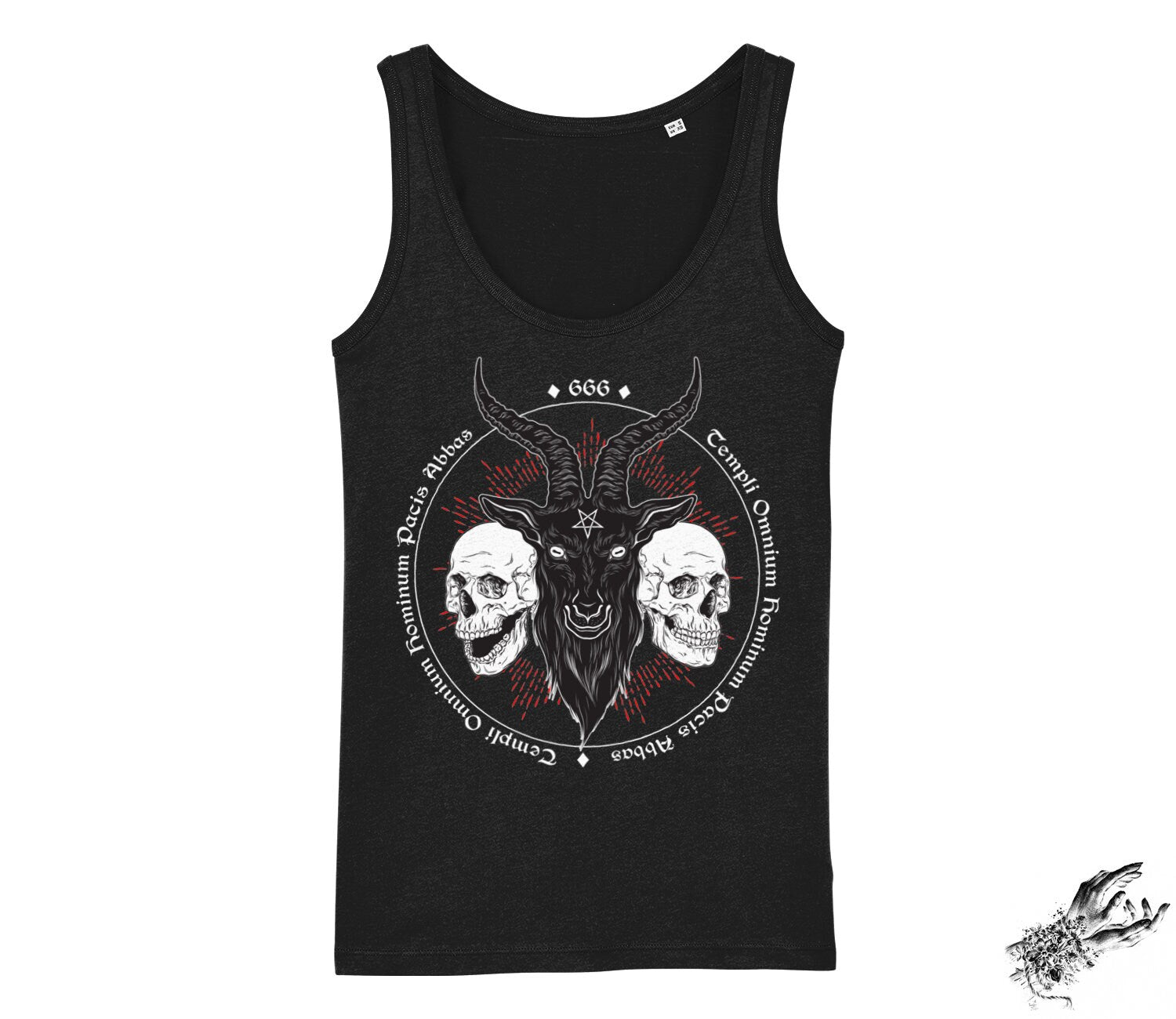 Black Baphomet and Skulls Unisex Tank Top - 8th Sin