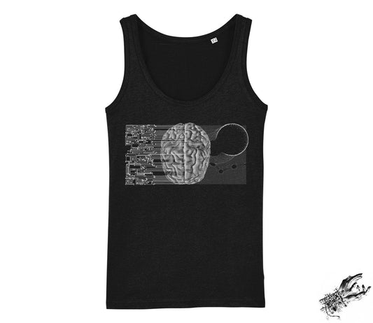 Black Circuit Board Brain Unisex Tank Top - 8th Sin