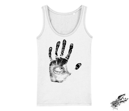 White Occult Hand Print Unisex Tank Top