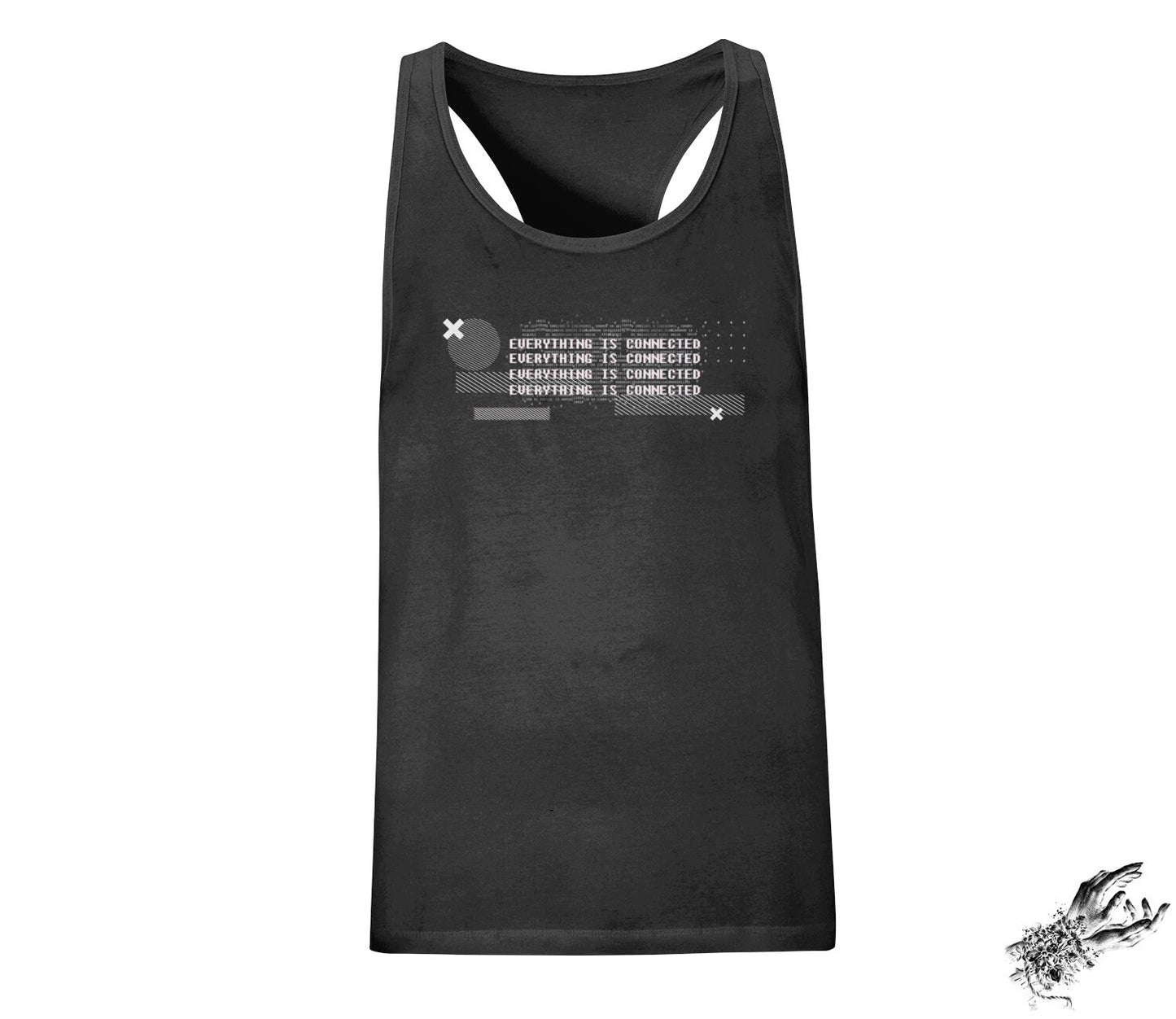 Black Everything Is Connected Racerback Unisex Tank Top