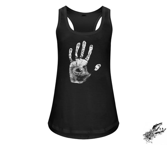 Black Occult Hand Print Unisex Racerback Tank Top - 8th Sin