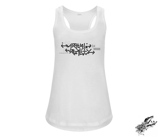 White Virtual Reality Racerback Tank Top