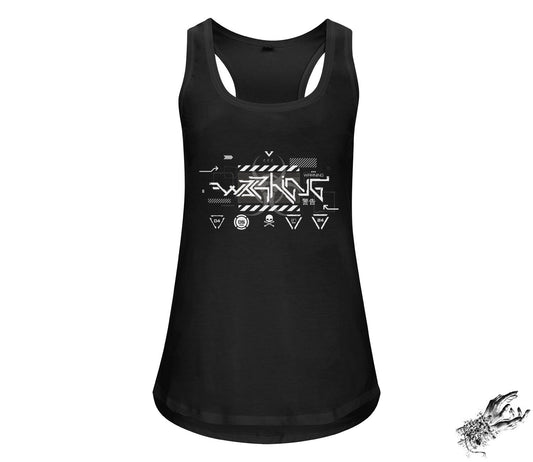 Black Warning Racerback Tank Top