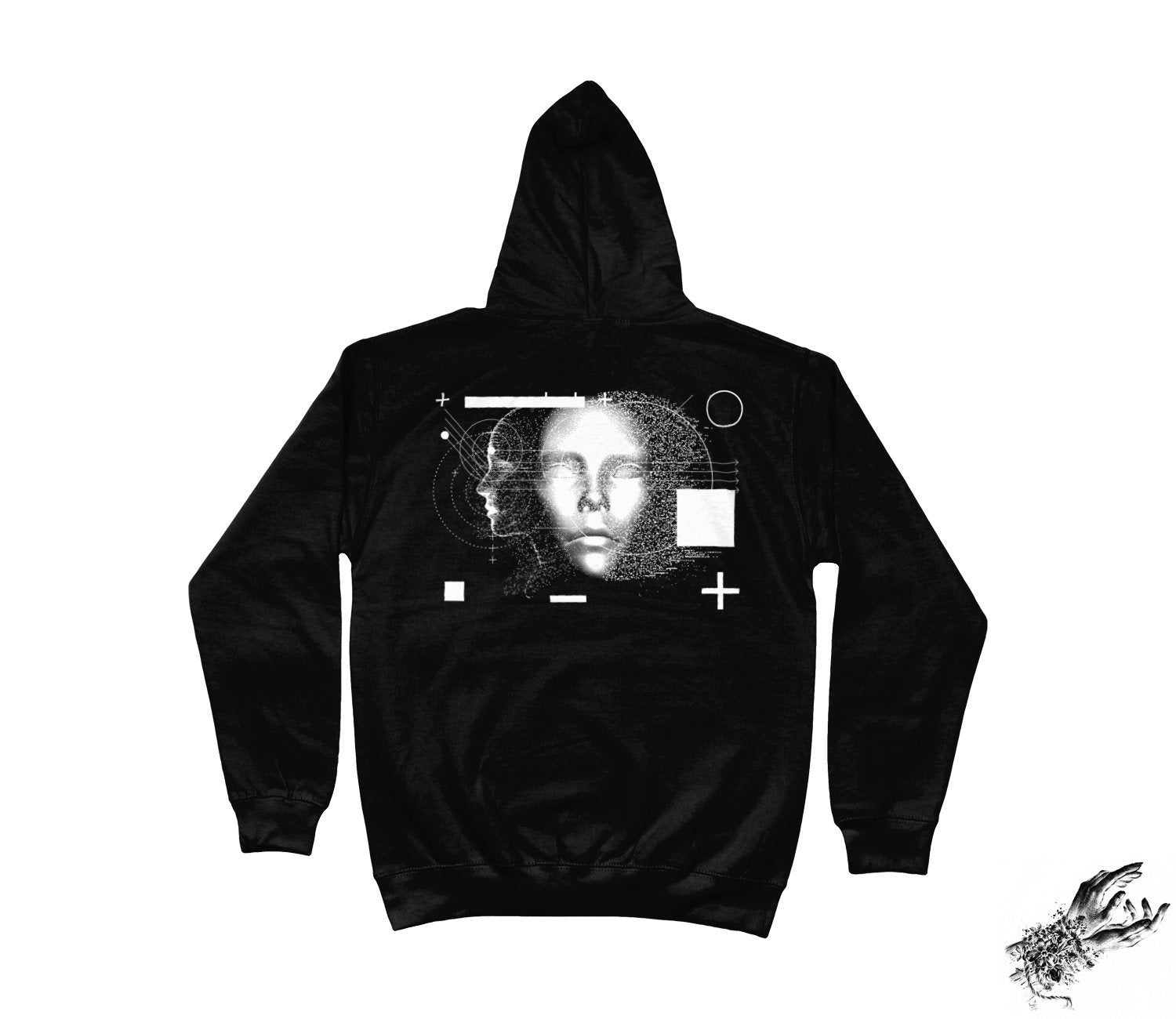 Black Cyberpunk Face Hoodie - 8th Sin
