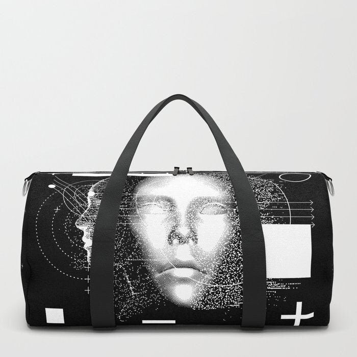 Black Cyberpunk Face Duffle Bag