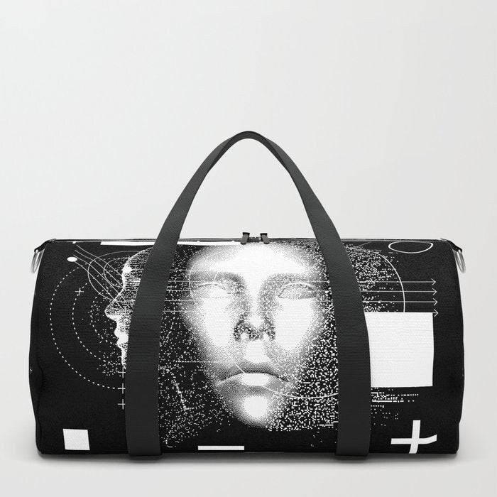 Black Cyberpunk Face Duffle Bag - 8th Sin