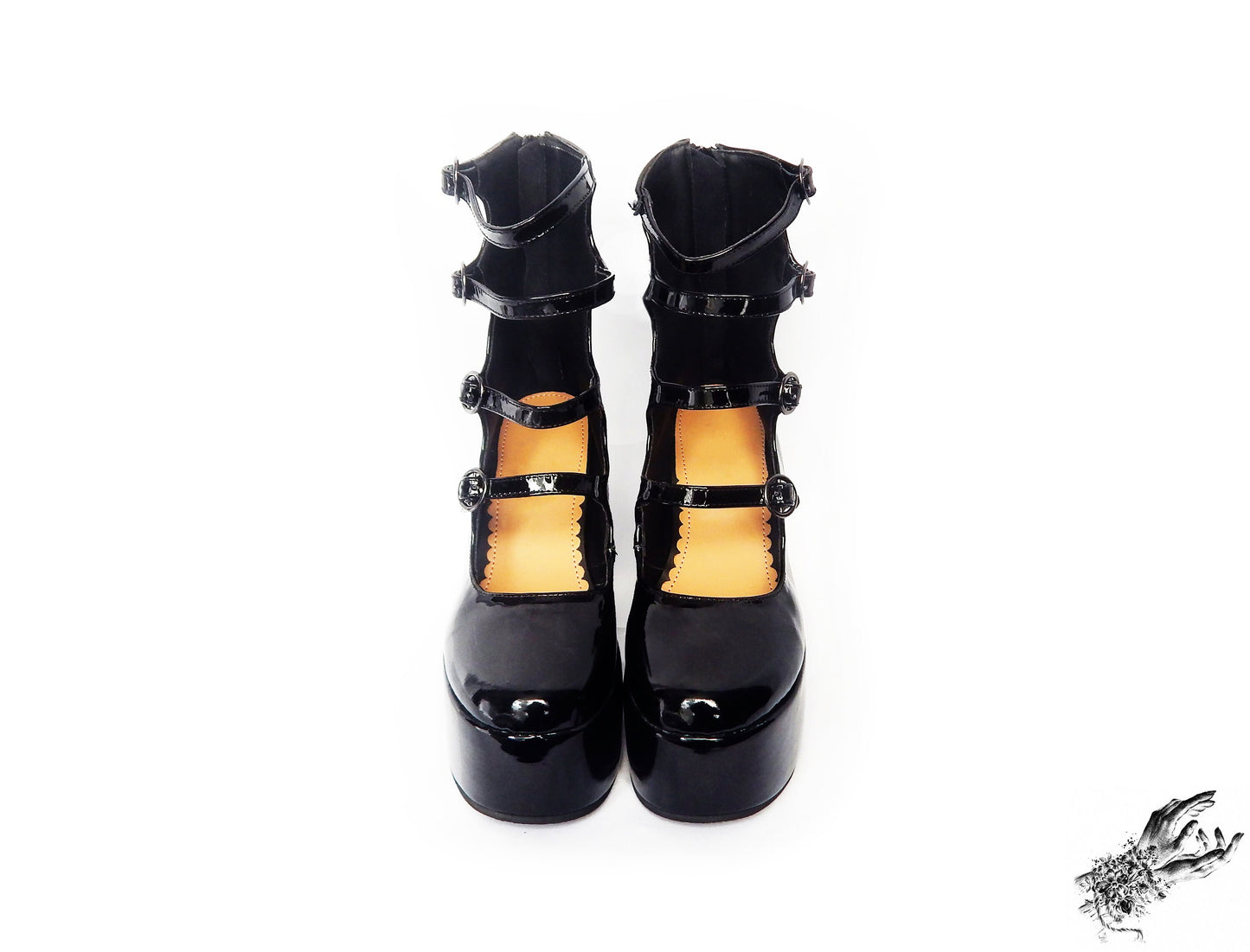 Black Patent Leather Platform Heels, "New Heights" Gothic Platform Heels - 8th Sin