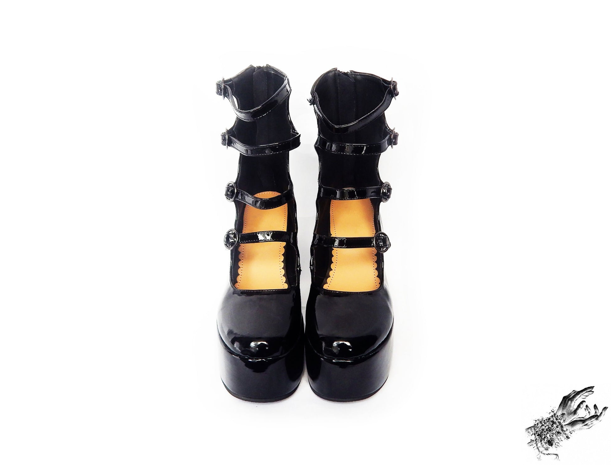 Black Patent Leather Platform Heels, "New Heights" Gothic Platform Heels - 8th Sin