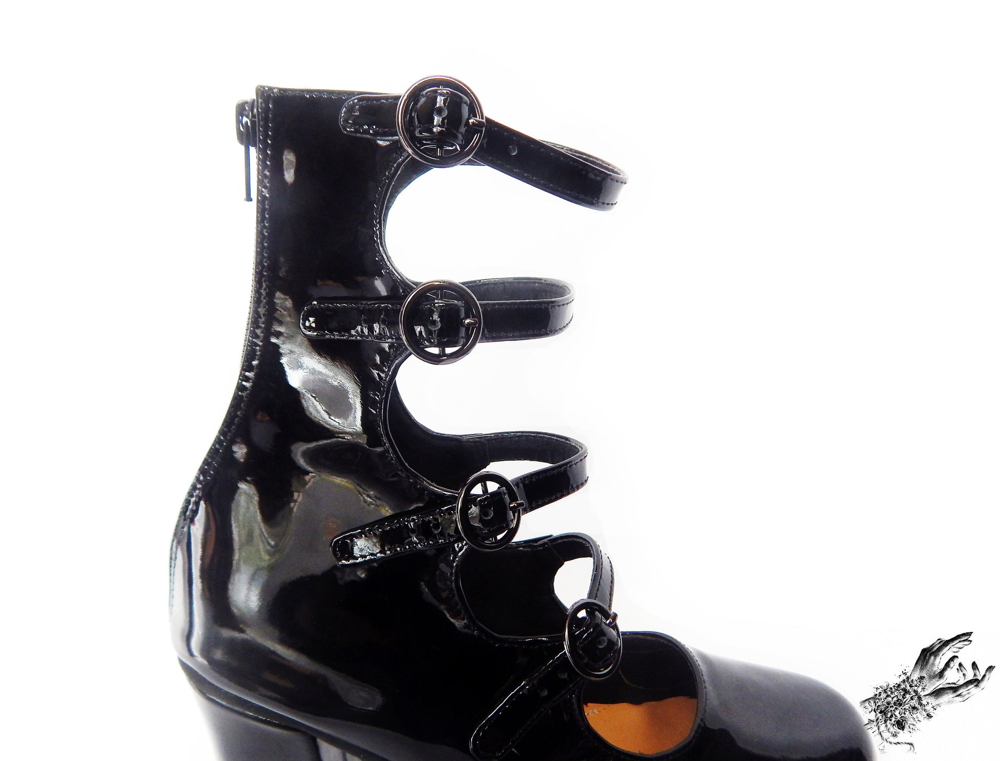 Black Patent Leather Platform Heels, "New Heights" Gothic Platform Heels - 8th Sin