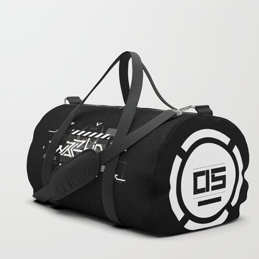 Black Warning Duffle Bag