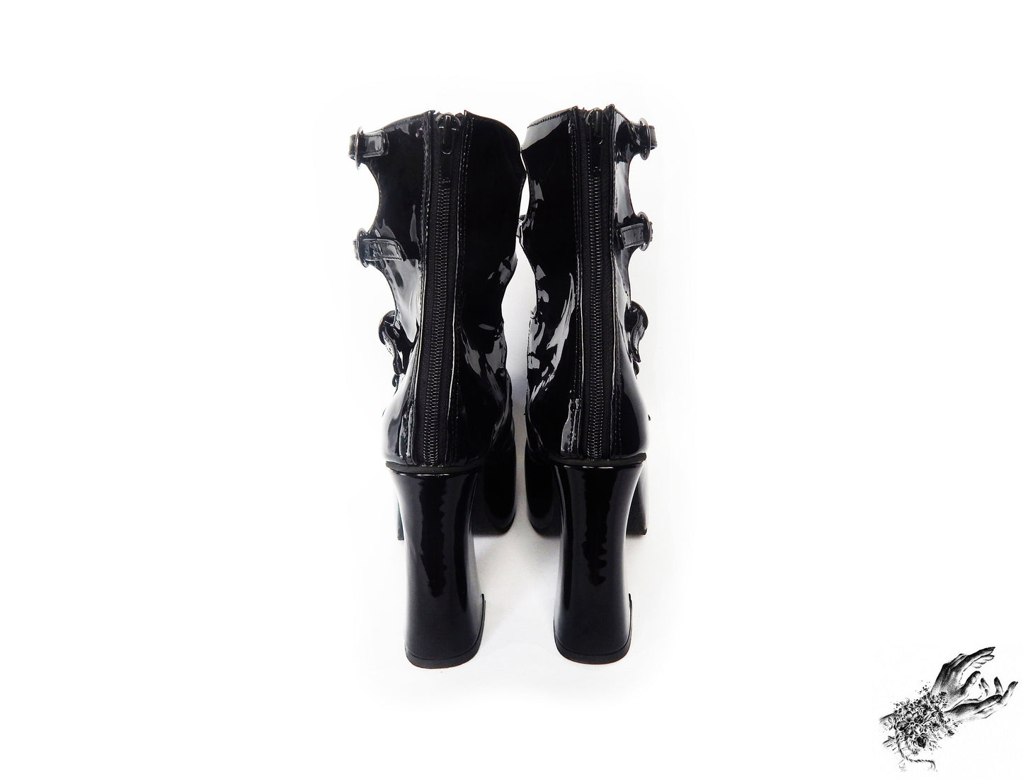 Black Patent Leather Platform Heels, "New Heights" Gothic Platform Heels - 8th Sin