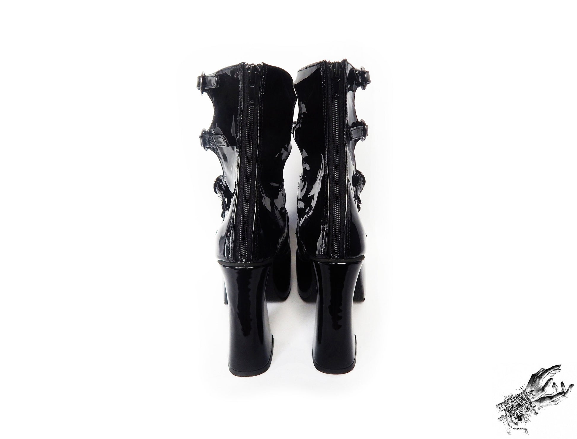 Black Patent Leather Platform Heels, "New Heights" Gothic Platform Heels - 8th Sin