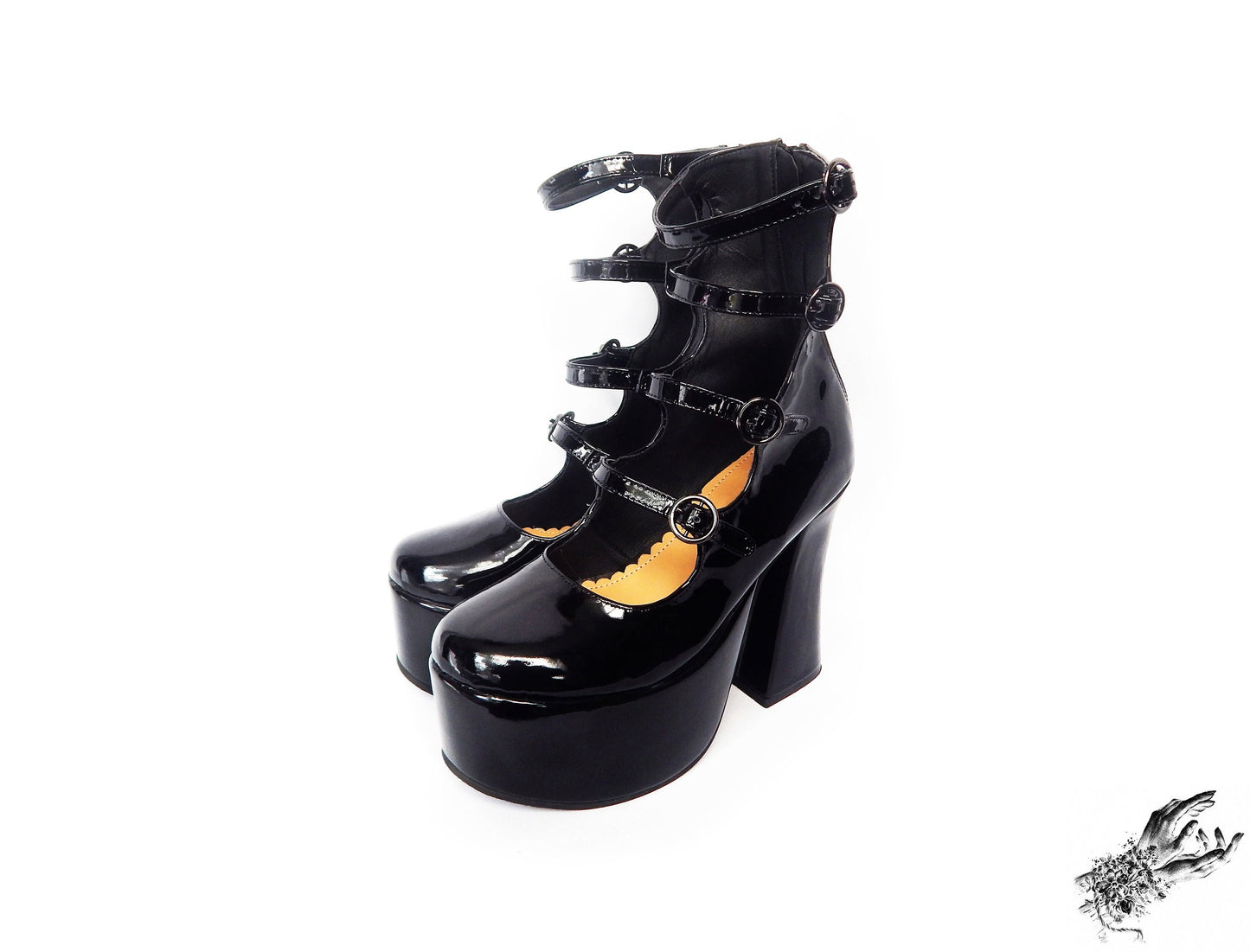 Black Patent Leather Platform Heels, "New Heights" Gothic Platform Heels
