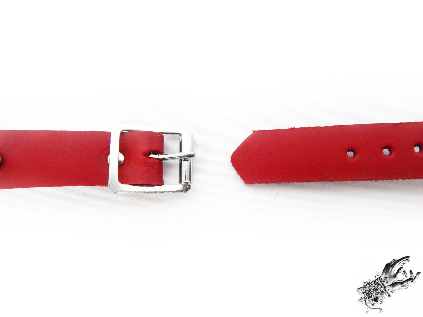 Red Studded Heart Ring Wristband