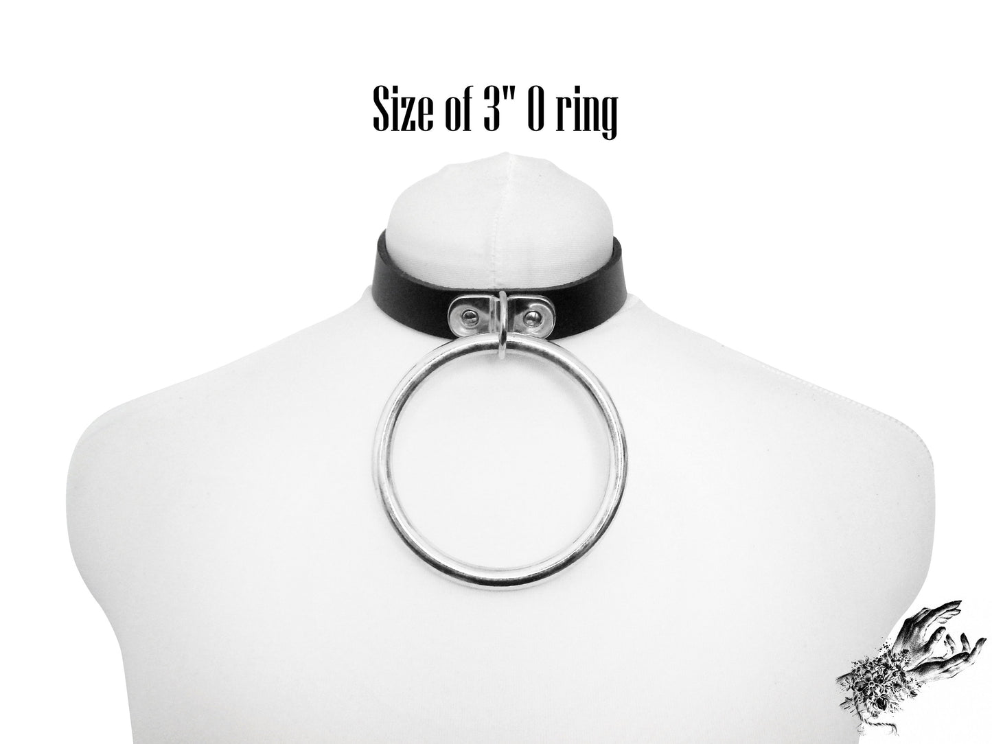 Pink Studded D and O Ring Choker