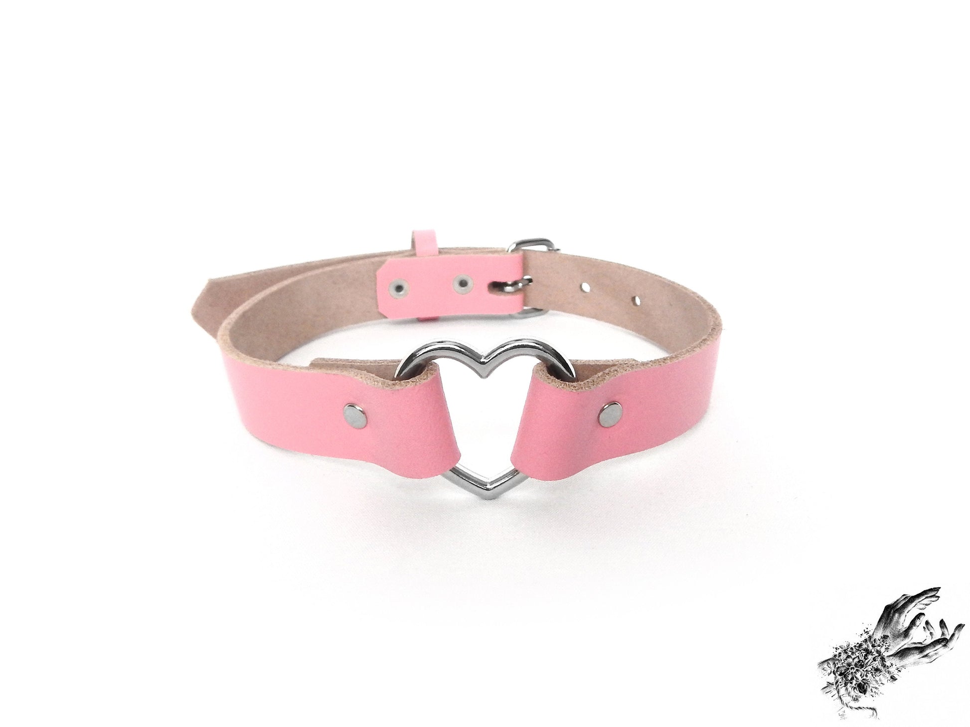 Pink Heart Ring Choker - 8th Sin