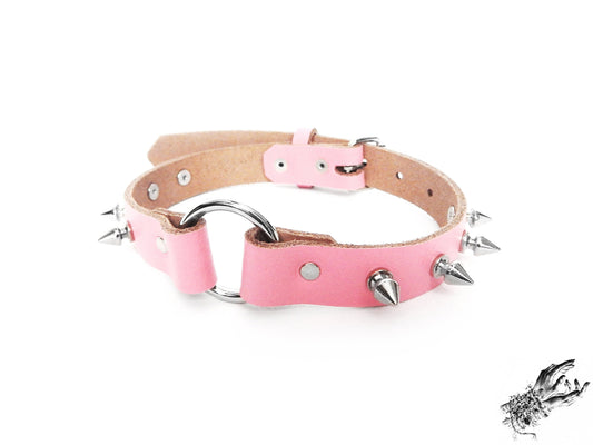 Pink Studded O Ring Choker