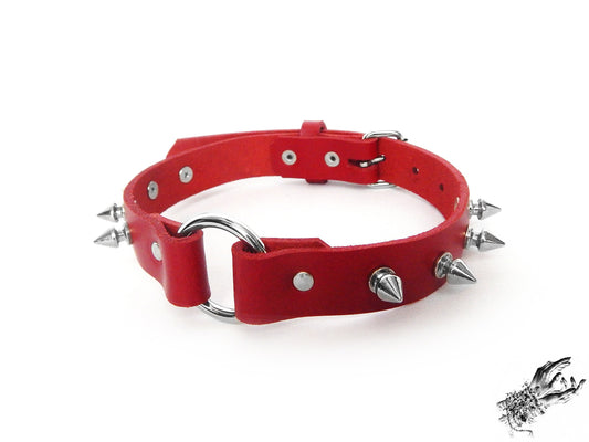 Red Studded O Ring Choker