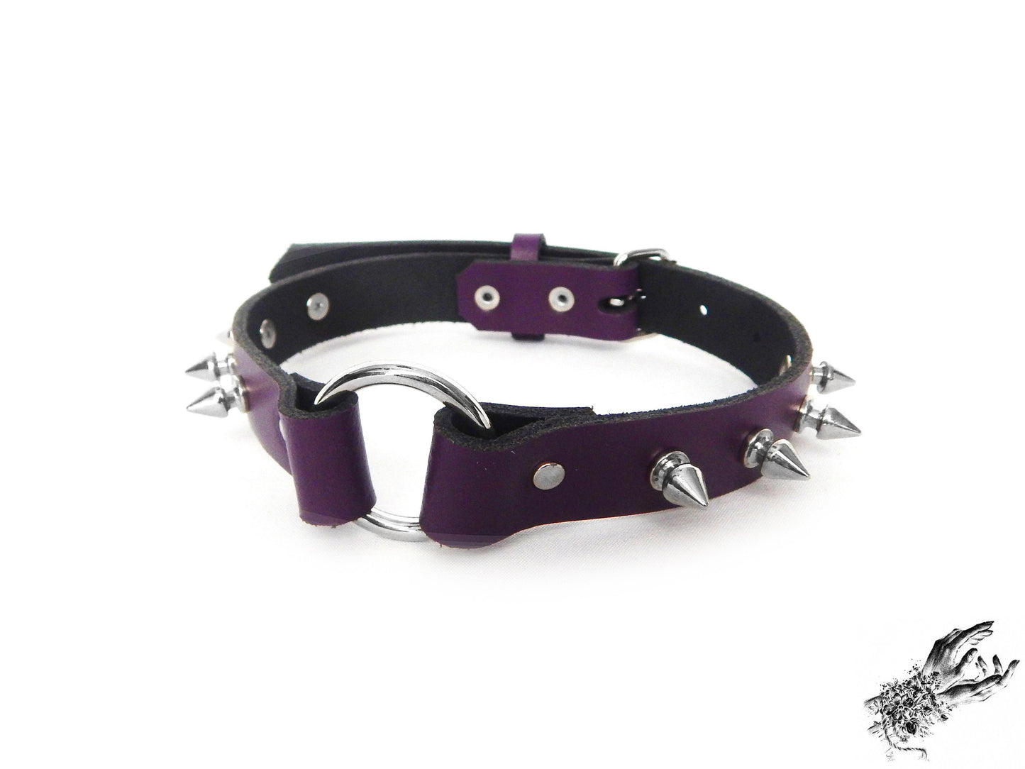 Purple Studded O Ring Choker