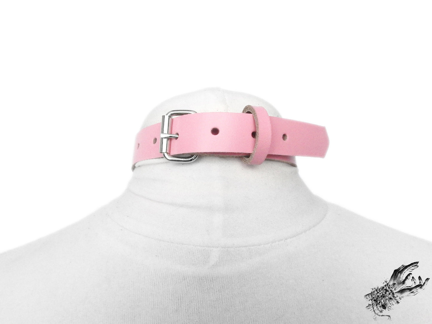 Pink Heart Padlock Choker with Key