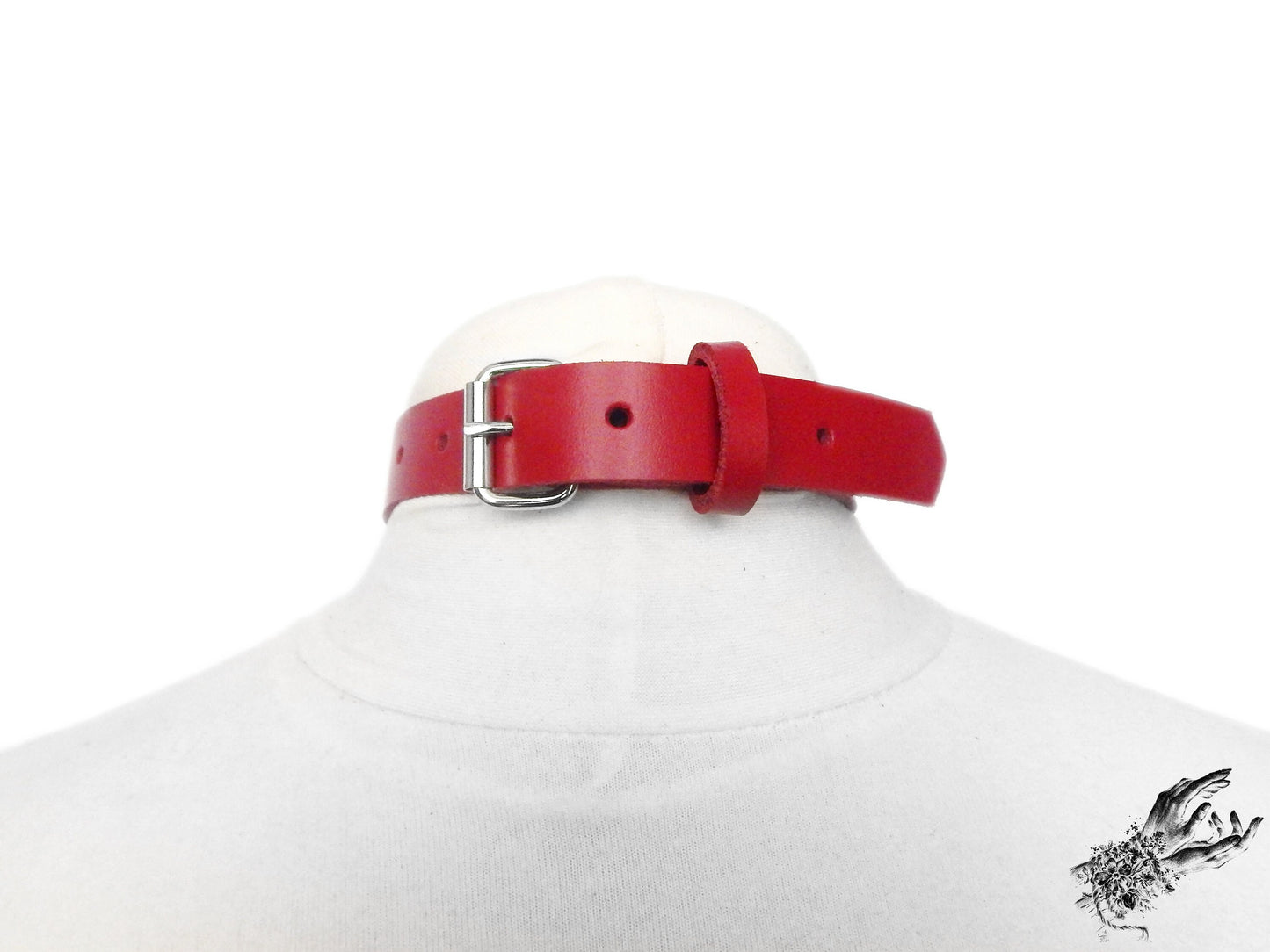 Red Heart Padlock Choker with Key