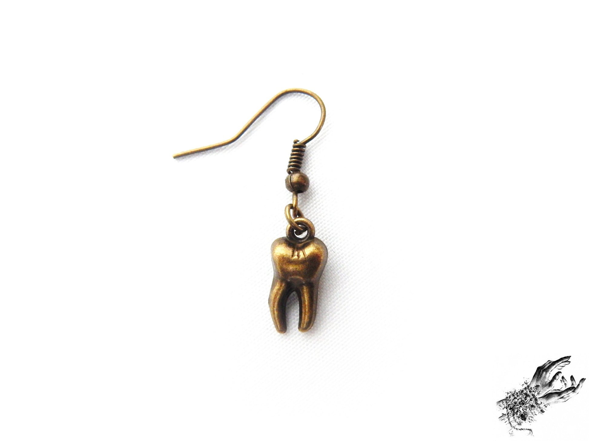 Antique Bronze Teeth Earrings - 8th Sin