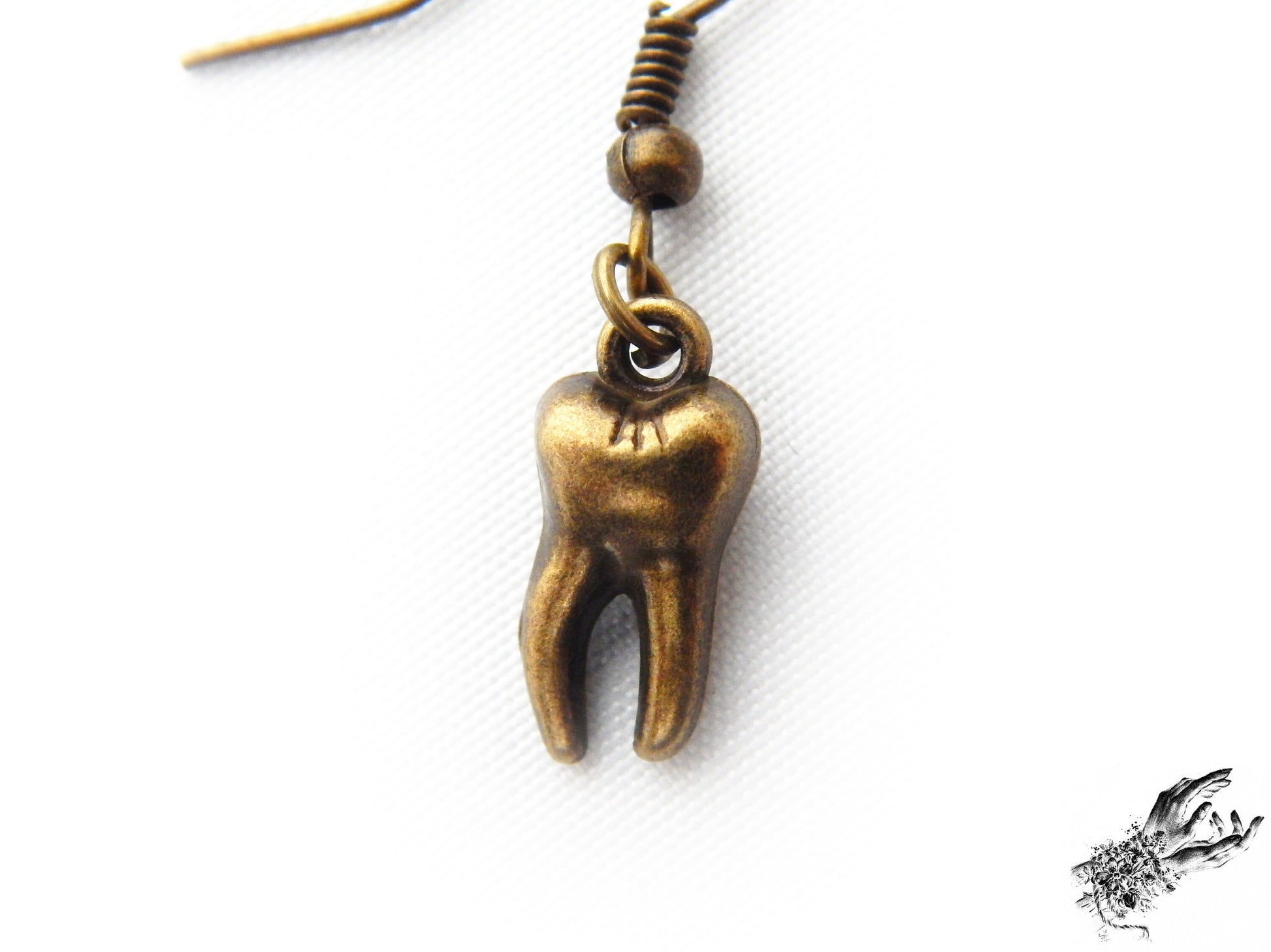 Antique Bronze Teeth Earrings - 8th Sin