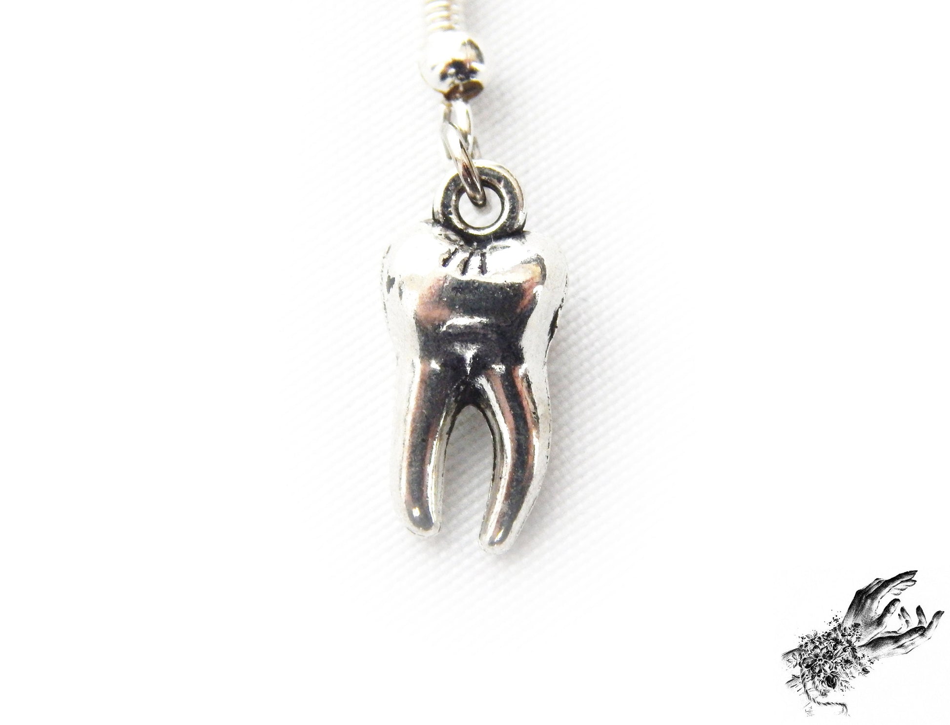 Antique Silver Teeth Earrings - 8th Sin
