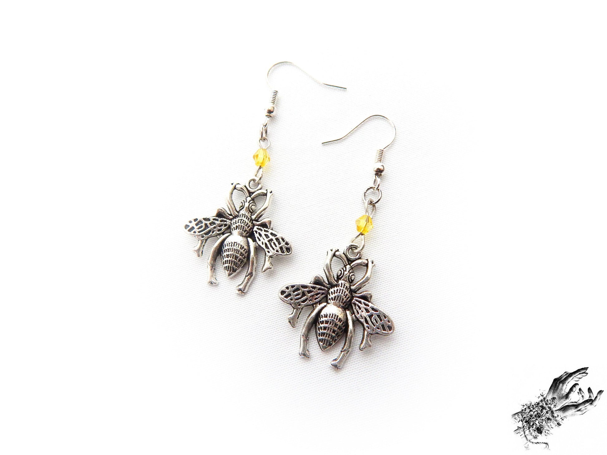 Antique Silver Bee Earrings - 8th Sin