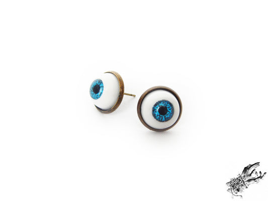 Antique Bronze Eyeball Stud Earrings