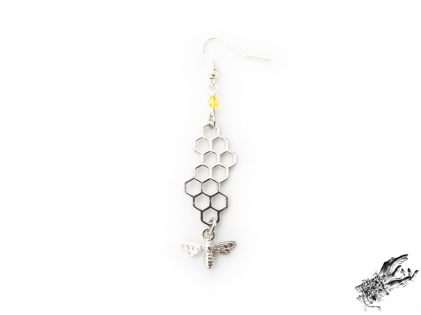 Antique Silver Honeycomb Earrings