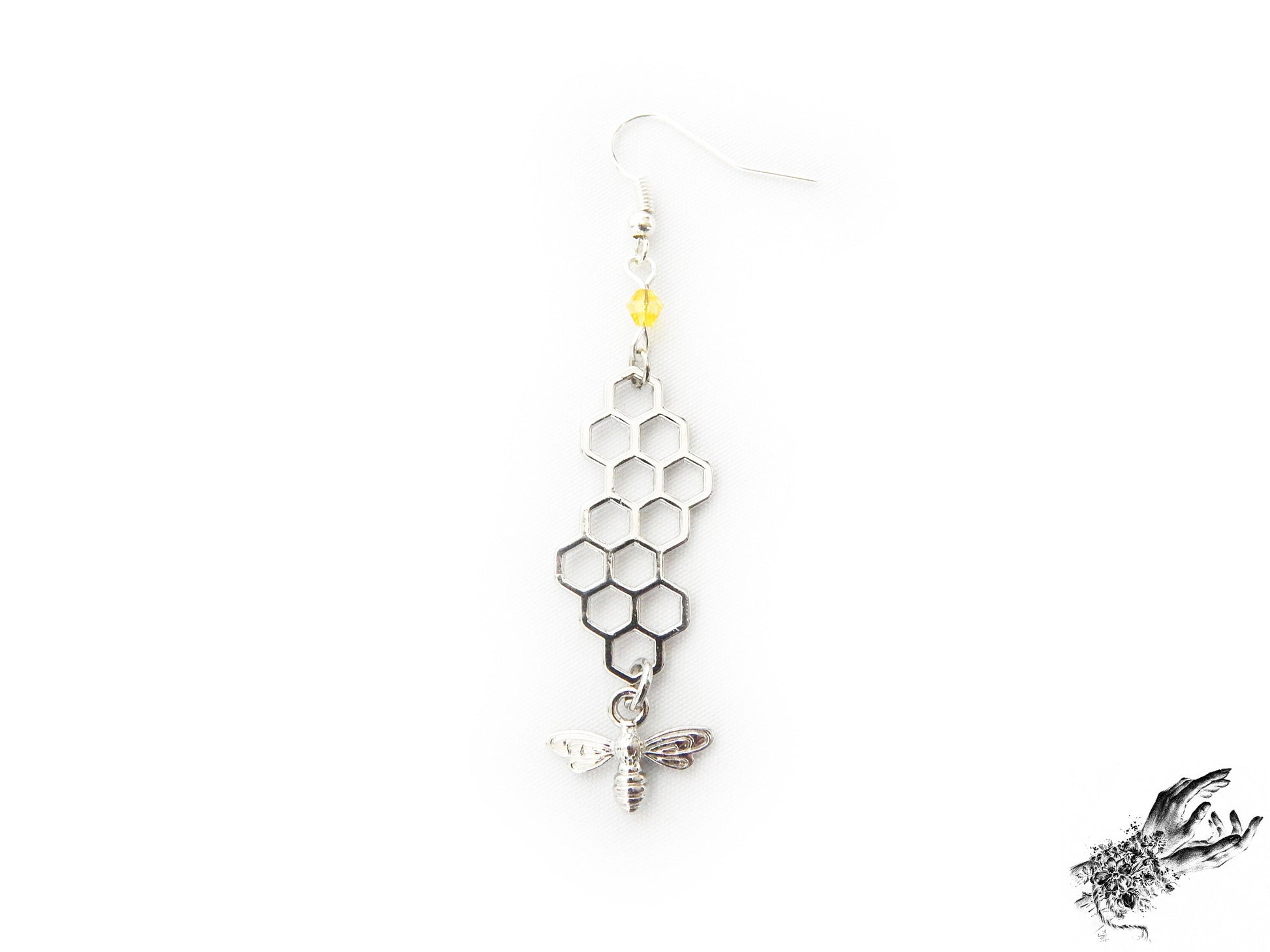 Antique Silver Honeycomb Earrings - 8th Sin