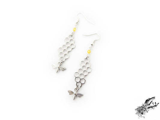 Antique Silver Honeycomb Earrings