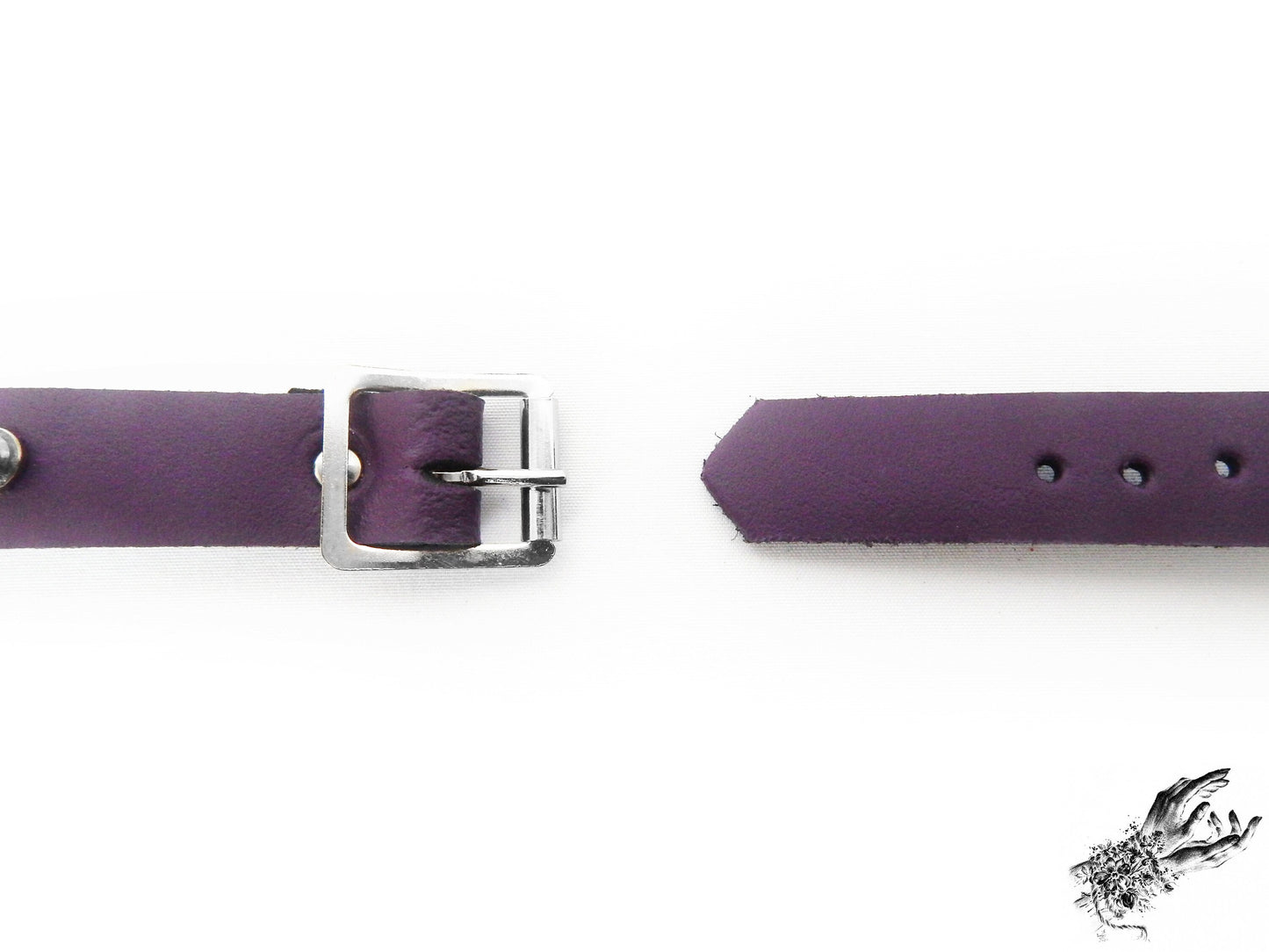 Purple Leather Heart Ring Wristband