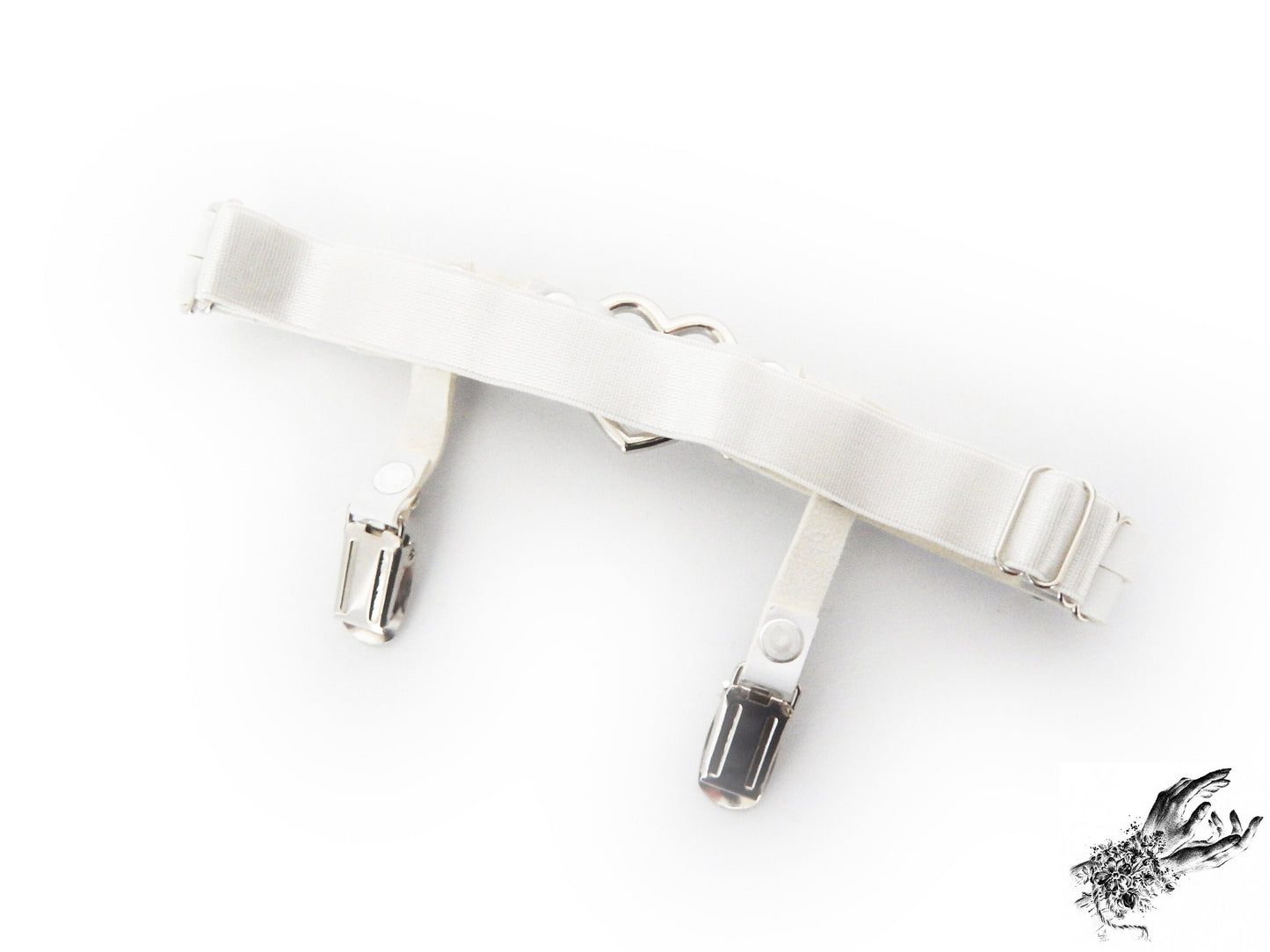 White Heart Ring Garter