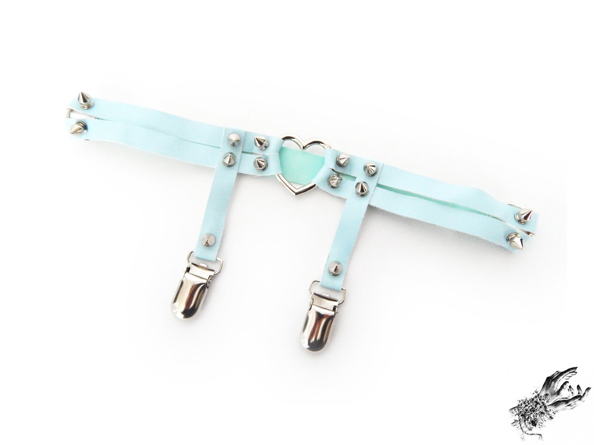 Baby Blue Heart Ring Garter - 8th Sin