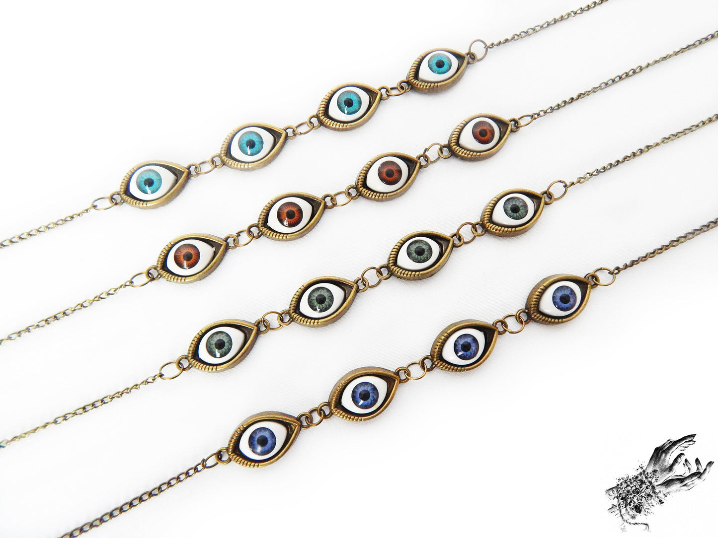 Antique Bronze Evil Eye Choker Necklace