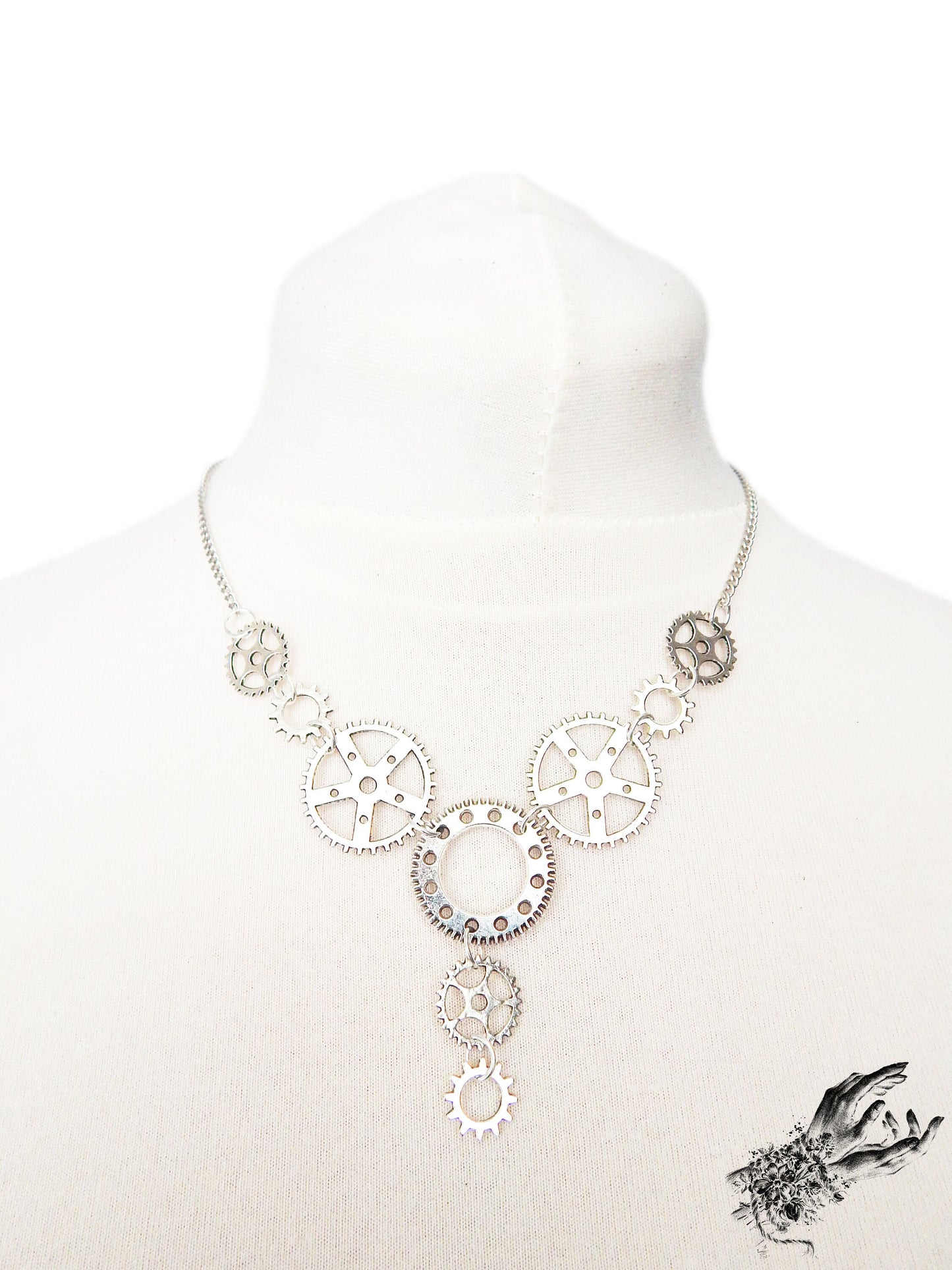 Antique Silver Gears Necklace - 8th Sin