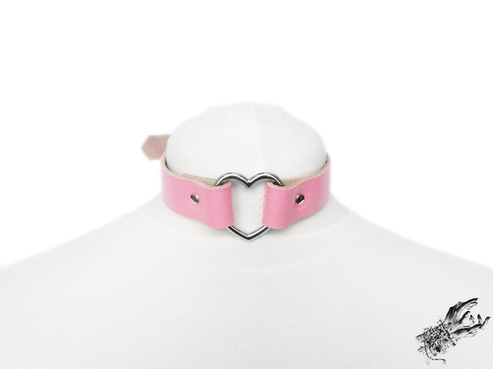 Pink Heart Ring Choker - 8th Sin
